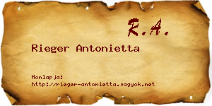 Rieger Antonietta névjegykártya
